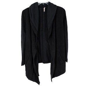 Athleta Activewear Gray Hooded Open Front Draped Cardigan XXS Knit